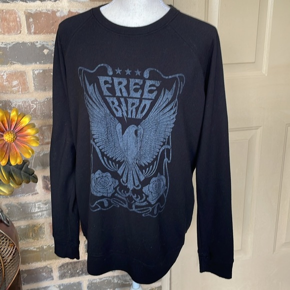Altar’d State Free Bird Eagle Black Vintage Graphic Oversized Sweatshirt Size L - Picture 9 of 9